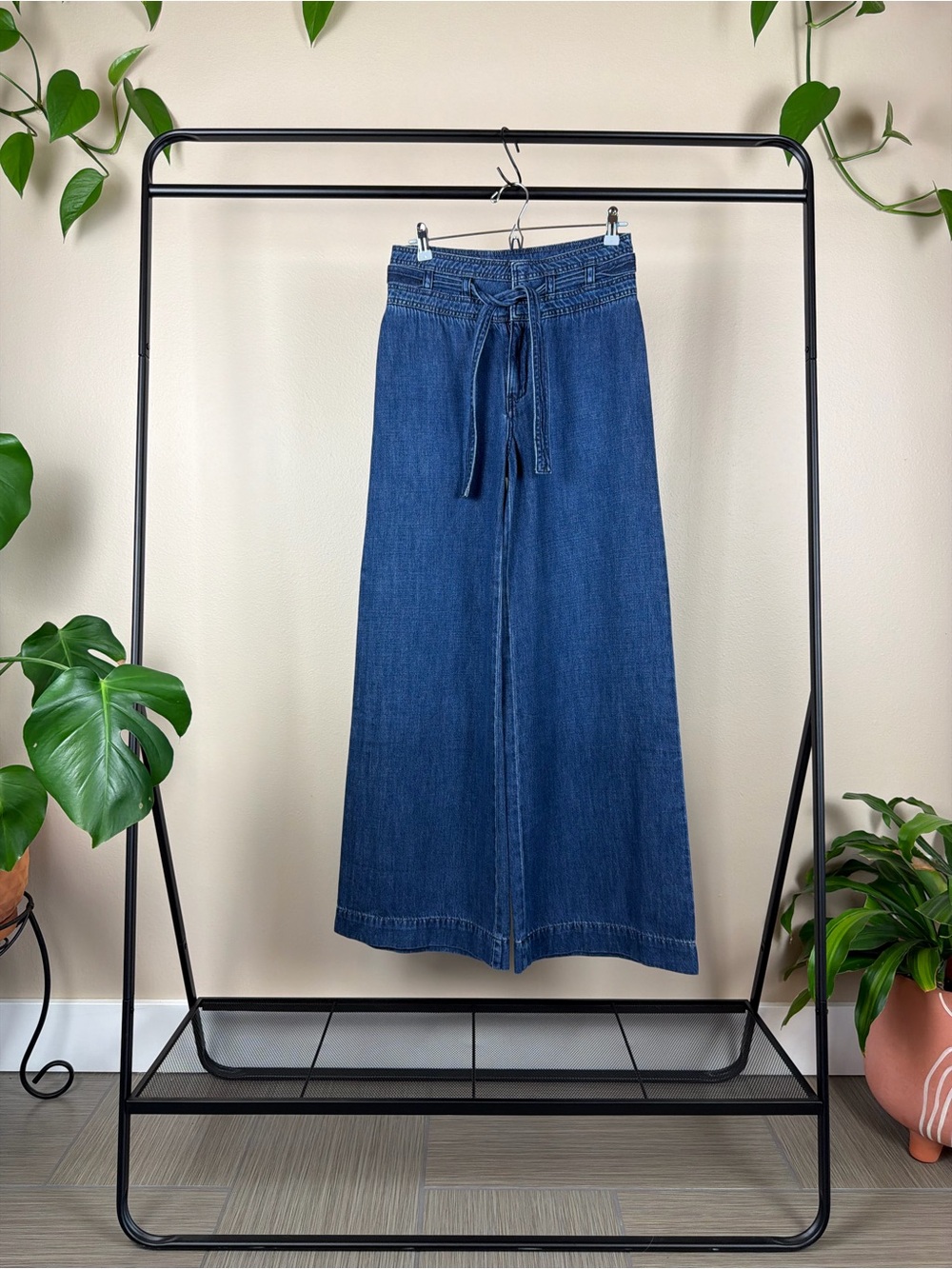 Free People Dark Blue Denim Skirt